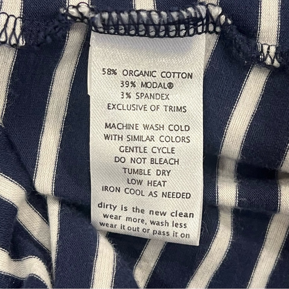 Toad & Co Muse Dress Nautical Navy Stripe Small Midi Short-Sleeve V-Neck Organic - Picture 13 of 16